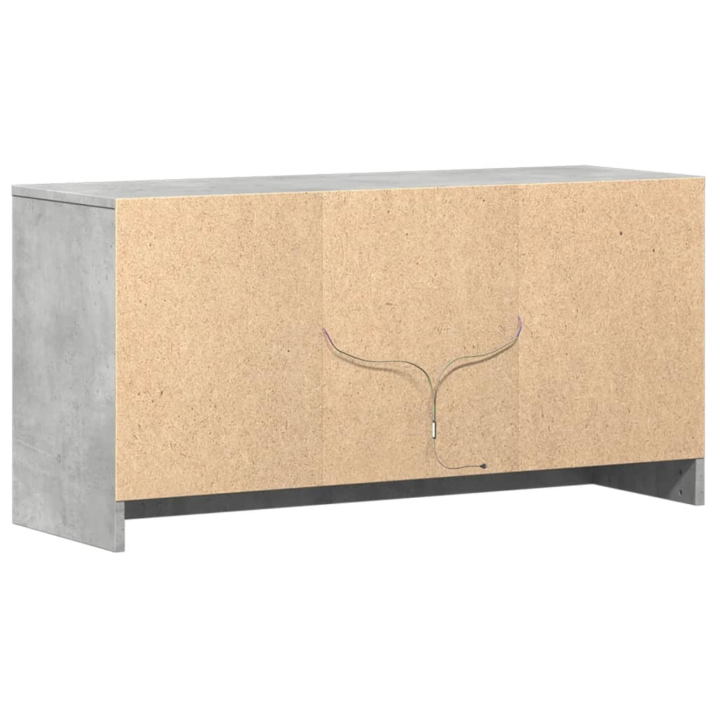 Mobile TV multimediale mensola TV credenza mobile TV per sala da pranzo soggiorno camera da letto con illuminazione a LED 100 x 34 x 50 cm legno ingegnerizzato grigio 02_0026432