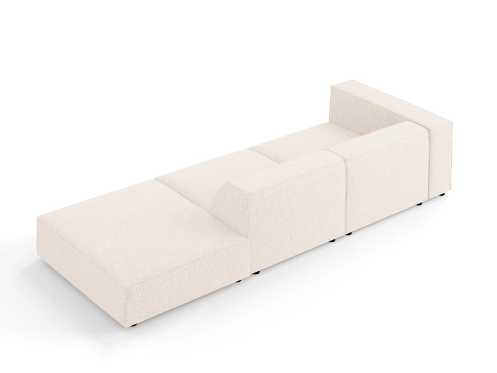 Cosmopolitan Design - Divano destro "Arendal" 4 posti in ciniglia beige chiaro 