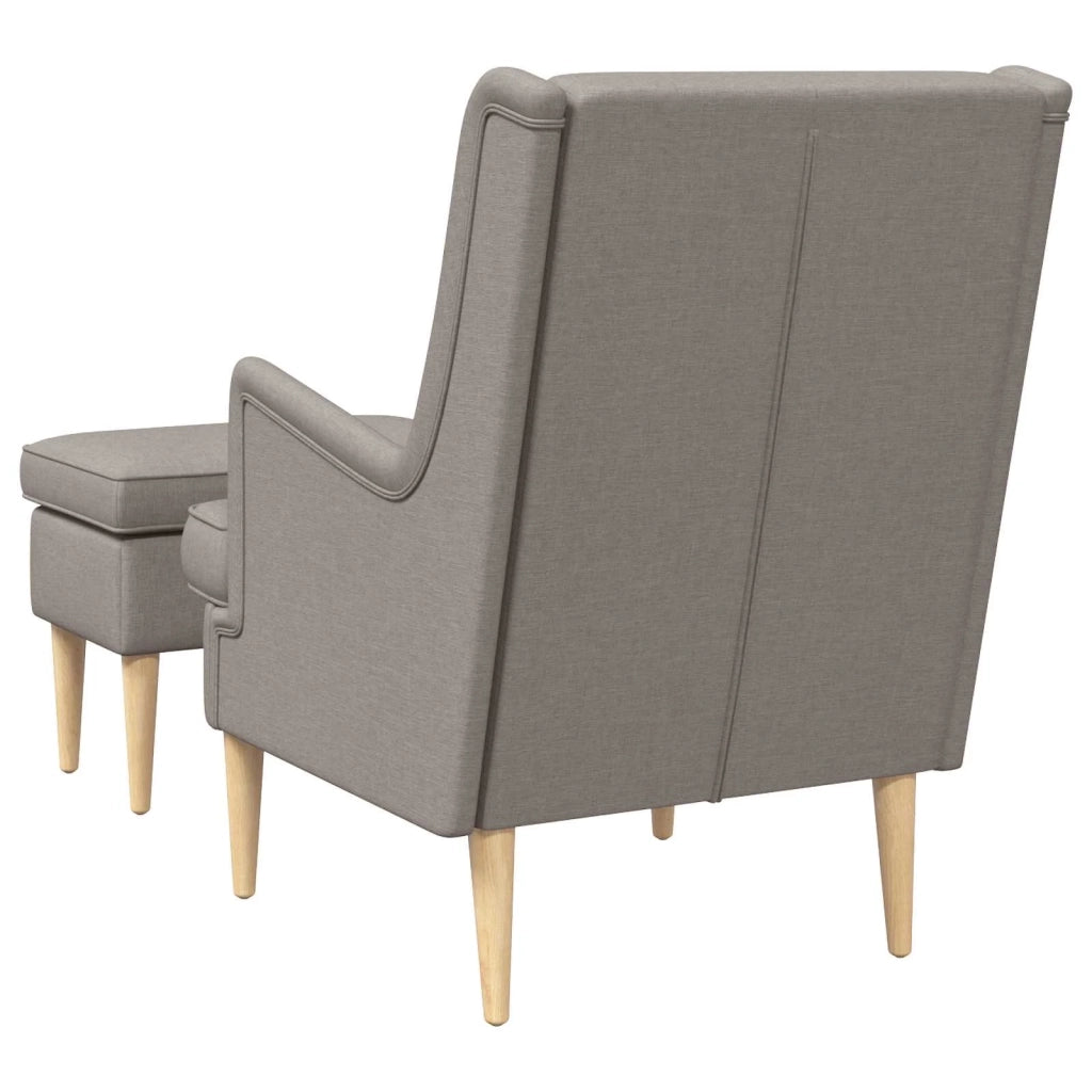 Poltrona con Ottomano 2 pz Tortora Tessuto 3418815