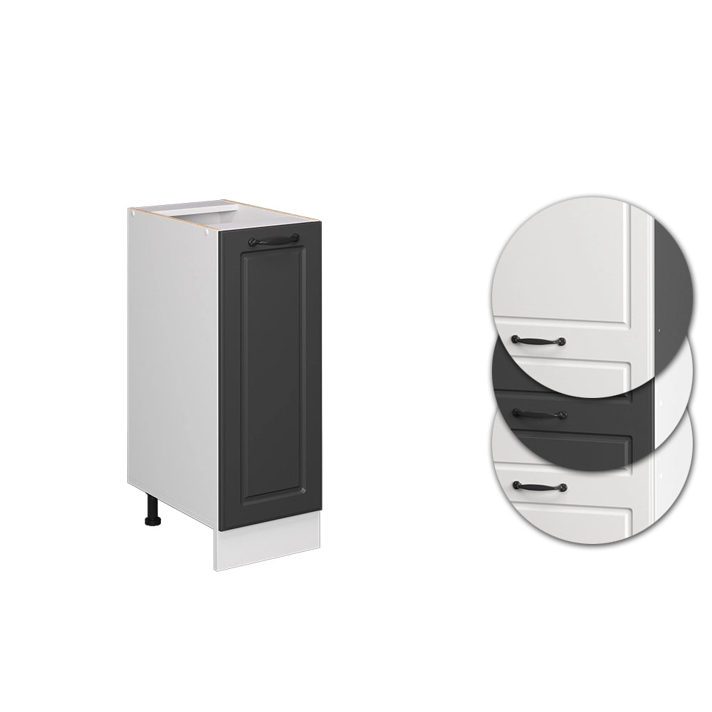 Armadio cucina dispensa alto R-Line Antracite rustico/Bianco 30 cm PL Marmo Vicco