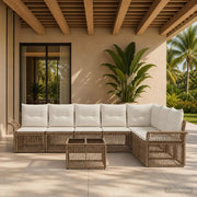 Set Divano da Giardino 8 pcs Beige polyrattan 3434844