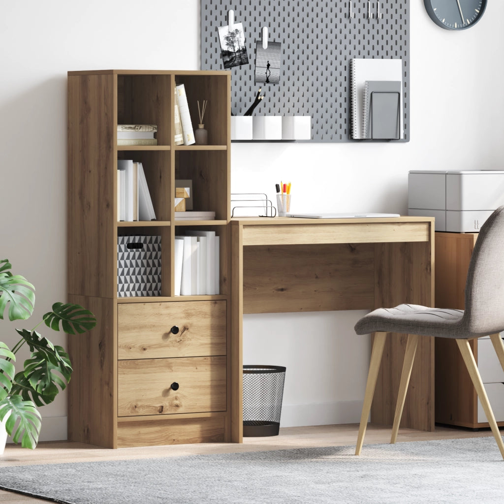 Scrivania con spazio di archiviazione Rovere artigianale Legno ingegnerizzato