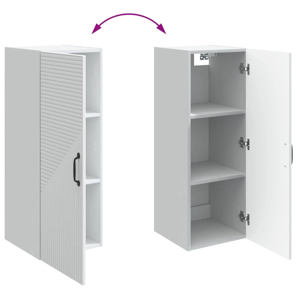 Mobiletto a muro Bianco 33 x 34,5 x 90 cm Legno ingegnerizzato 898585
