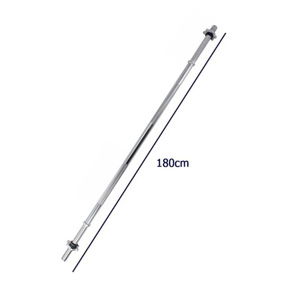 Trade Shop - Barra Bilanciere Lunghezza 180 Cm Antiscivolo Acciaio Cromato Palestra Fitness -