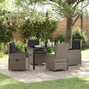 Set da Pranzo per Giardino 5 pcs Grigio polyrattan 3380955