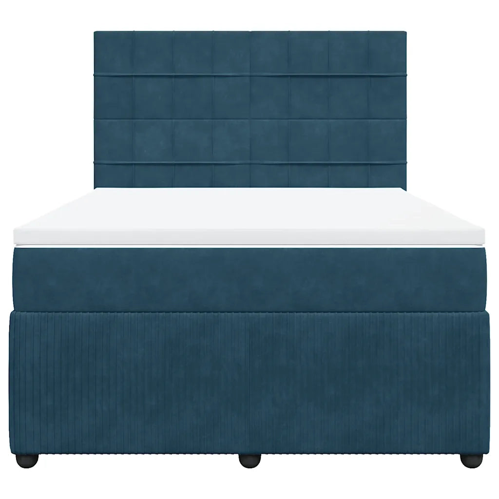 Giroletto a Molle con Materasso Blu 140x200 cm in Velluto 3294662