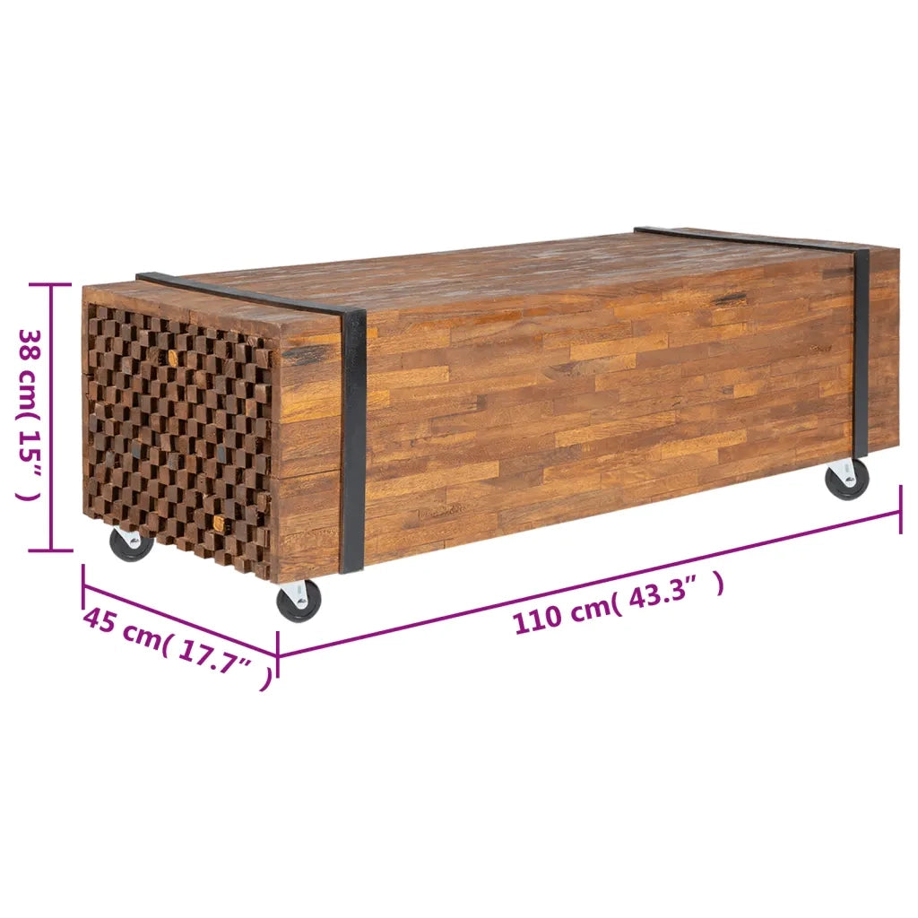 Tavolino da Caffè 110x45x38 cm in Legno Massello di Teak 326172