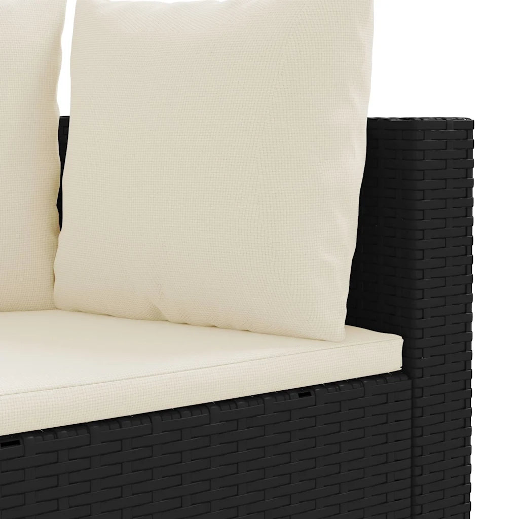Set Divani da Giardino 5 pz con Cuscini in Polyrattan Nero