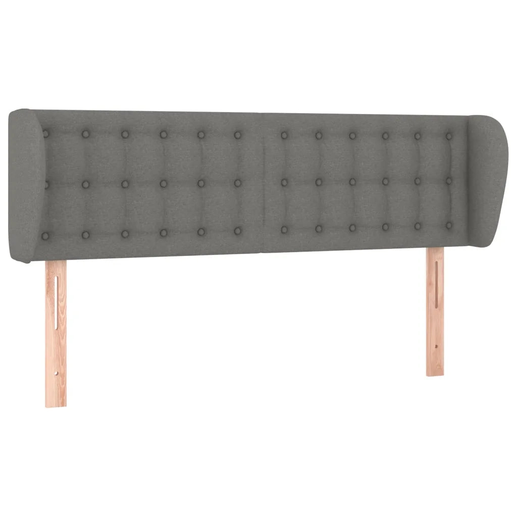 Testiera ad Orecchio Grigio Scuro 147x23x78/88 cm in Tessuto 3117577