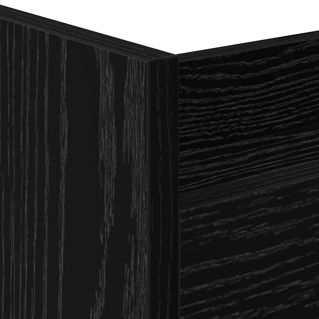 Carrello di Stoccaggio Stretto Rovere Nero 60 x 22 x 80 cm 869250