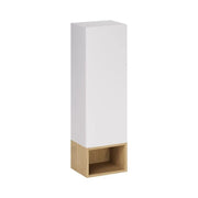 Colonna di stoccaggio OSTER 30cm – mobile sospeso bianco opaco 1 porta e nicchia visibile in rovere chiaro