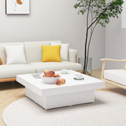 Tavolino da Salotto-Tavolino da soggiorno-Tavolo Bianco 90x90x28 cm in Legno Multistrato