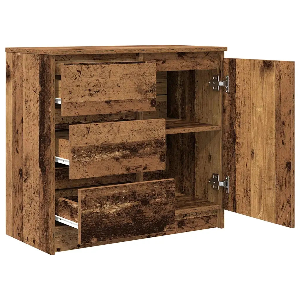 Credenza con Cassetto Legno Antico 71x35x65 cm in Truciolato