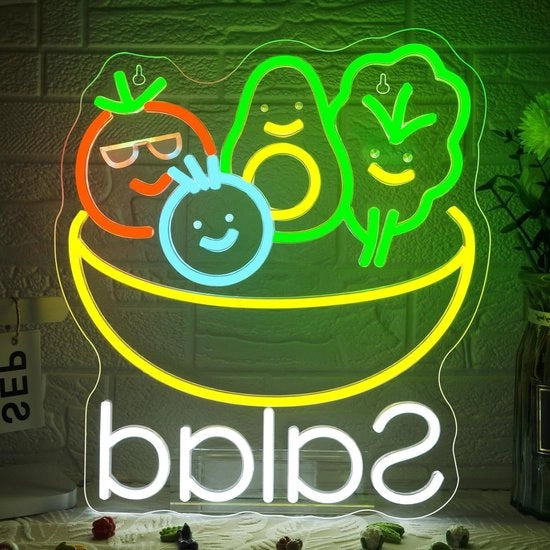 Decorazione neon per barretti di insalata in stile trendy neon