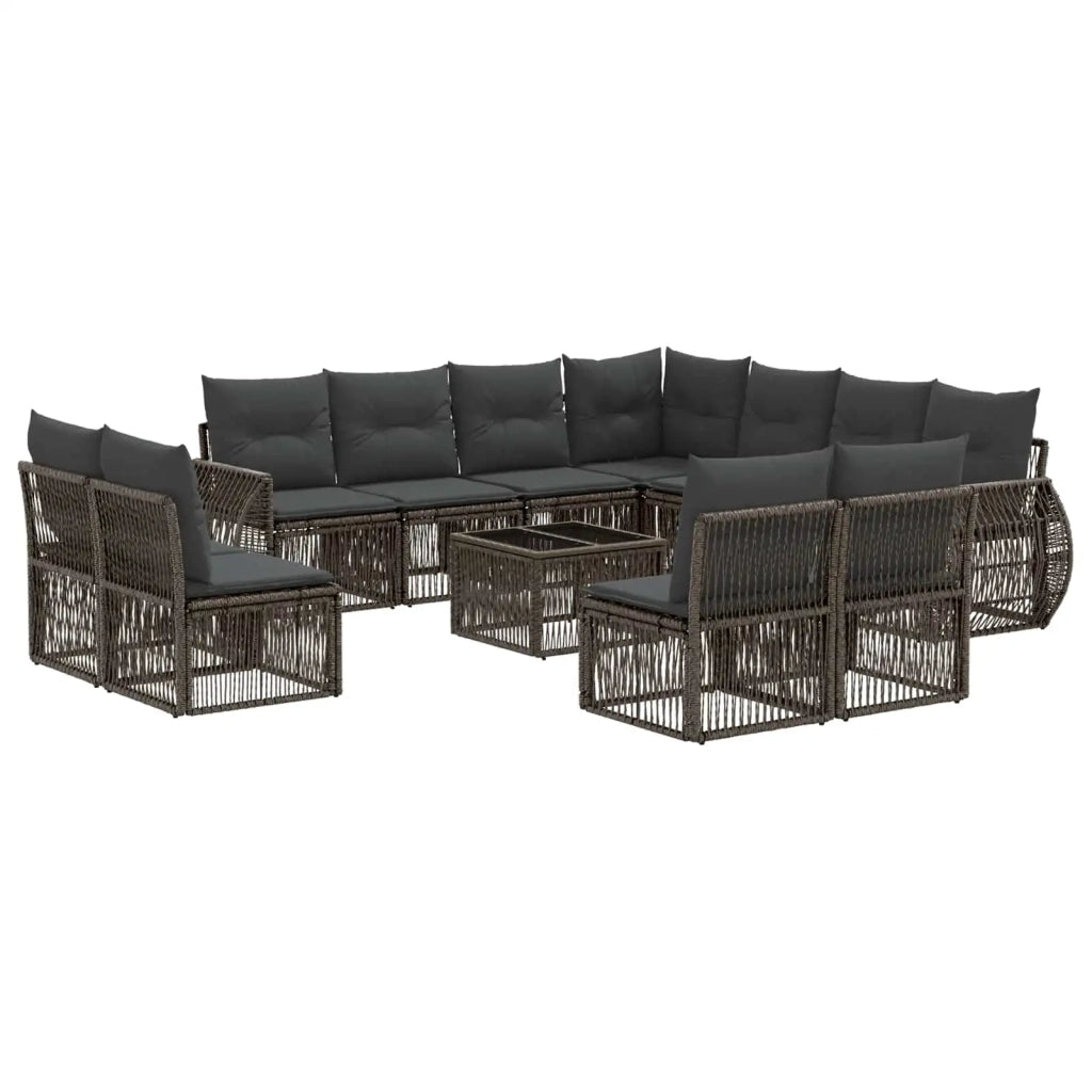 Set Divano da Giardino 12 pcs Grigio e Grigio Scuro polyrattan 3435455