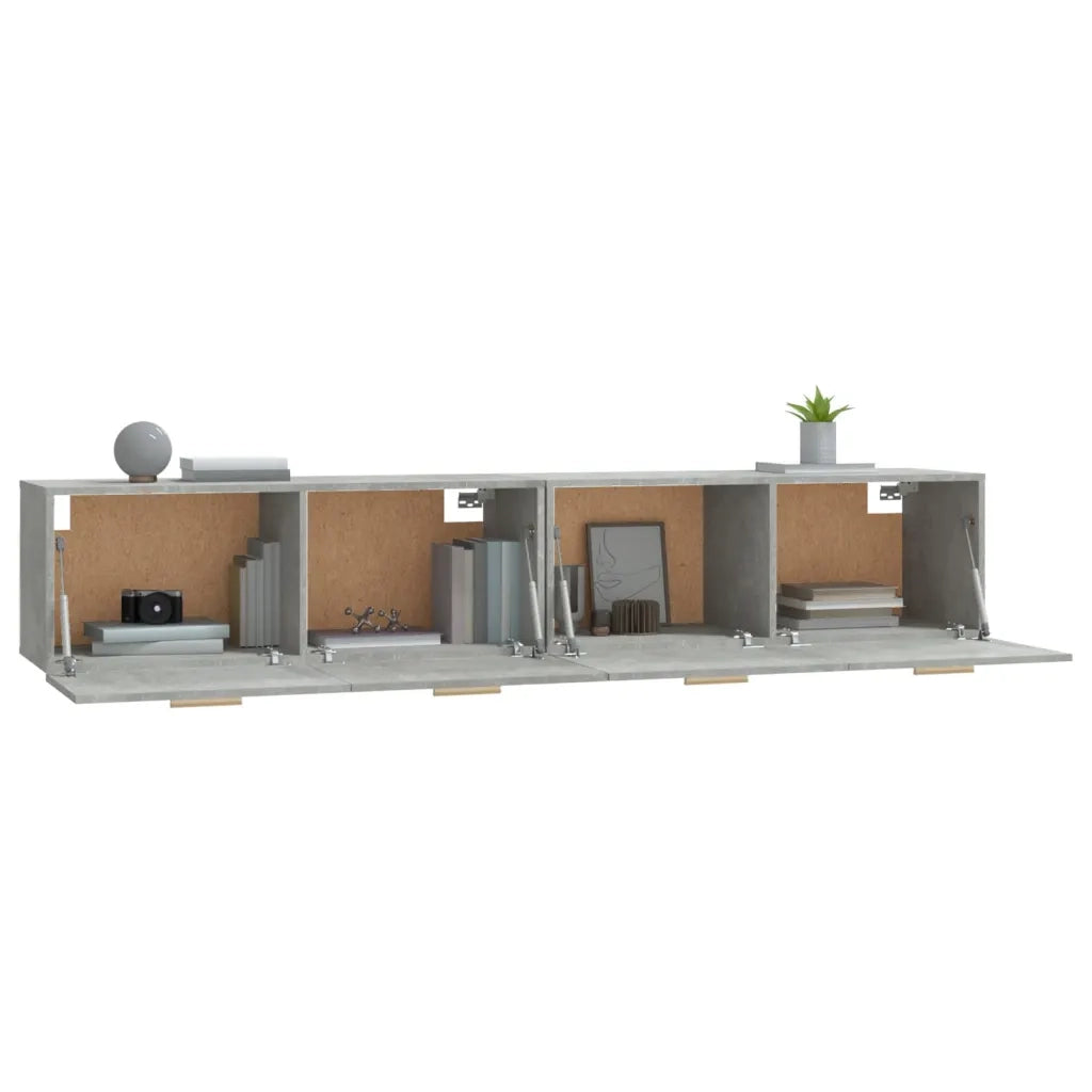 Mobili Parete 2 pz Grigio Cemento 100x36,5x35 cm in Multistrato