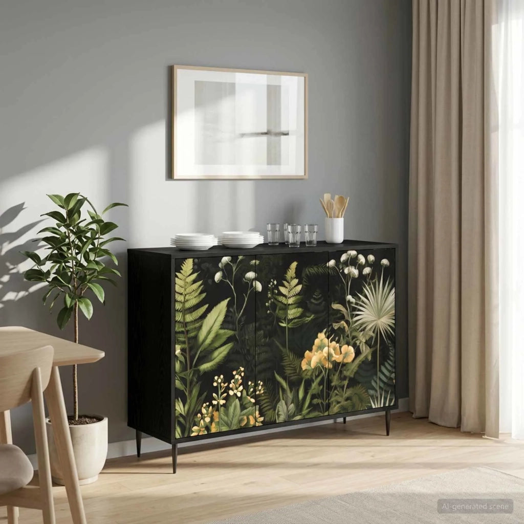 Credenza RHENEN Rovere Nero 102 x 33 x 76 cm 8006969