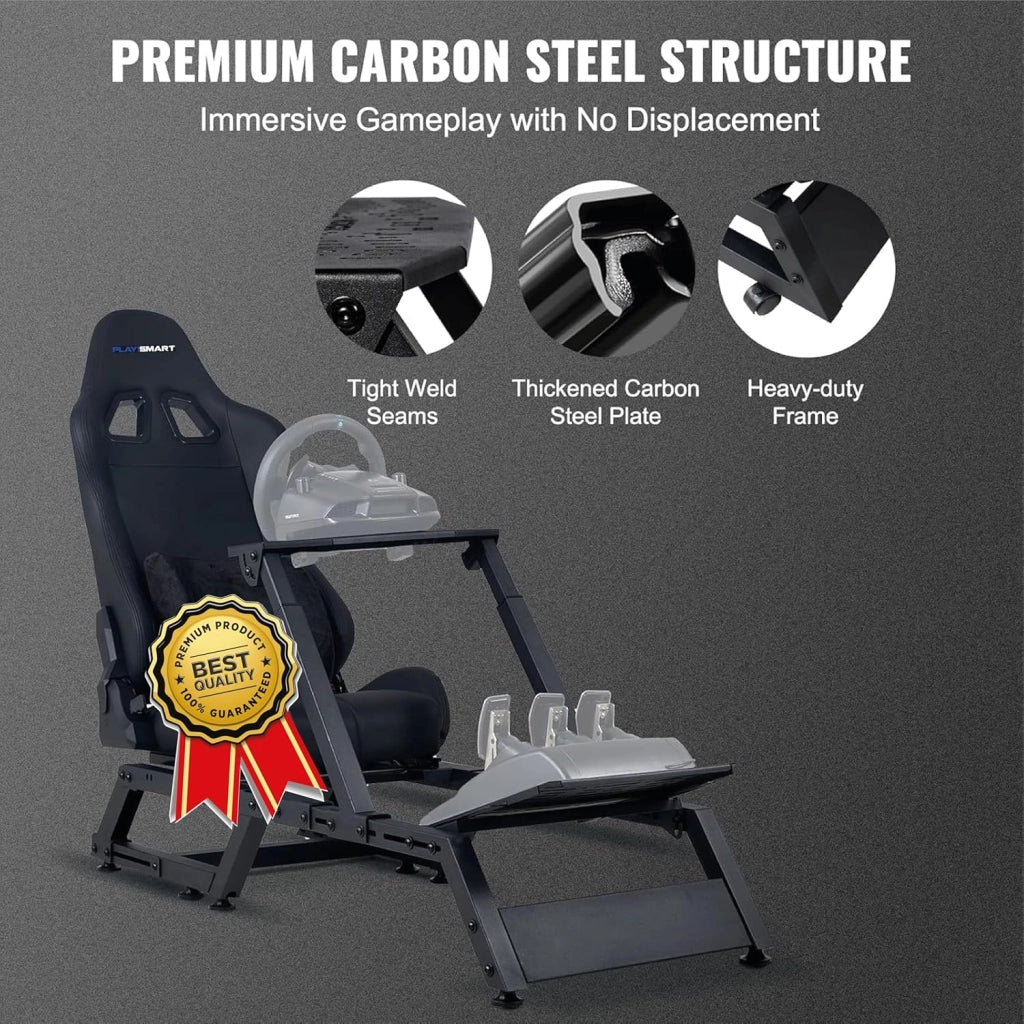 EGOTECH Smart Racing Seat Simulatore di guida con seduta incorporata, Pieghevole Postazione Simulatore Guida Supporto da Corsa Racing Regolabile Cabina di Guida