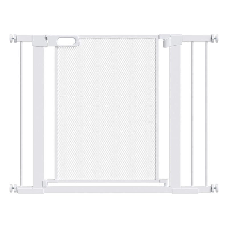 CANCELLINO PER CANI ESTENSIBILE A PRESSIONE CON CHIUSURA AUTOMATICA PER SPAZI DA 75-103CM, BIANCO