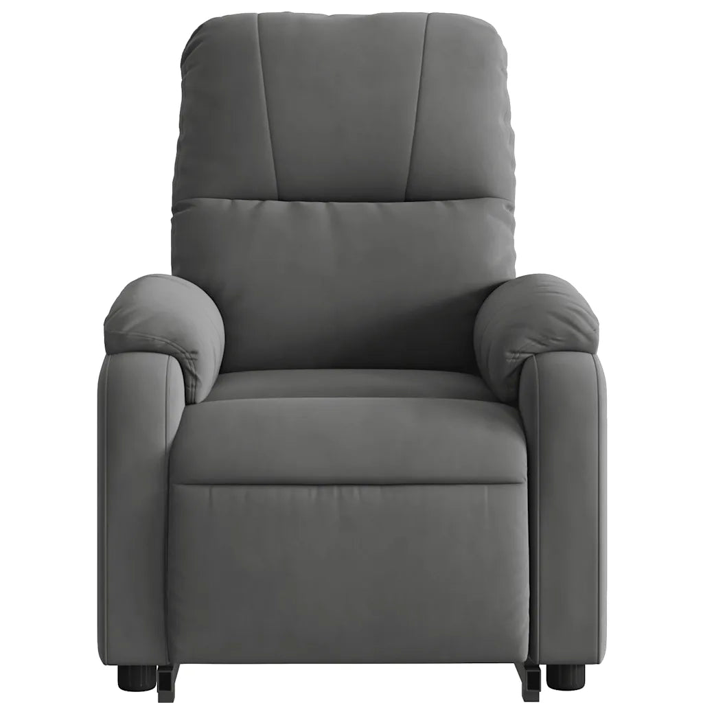 vidaXL Poltrona a Rialzo Reclinante Elettrica Grigio Scuro Microfibra