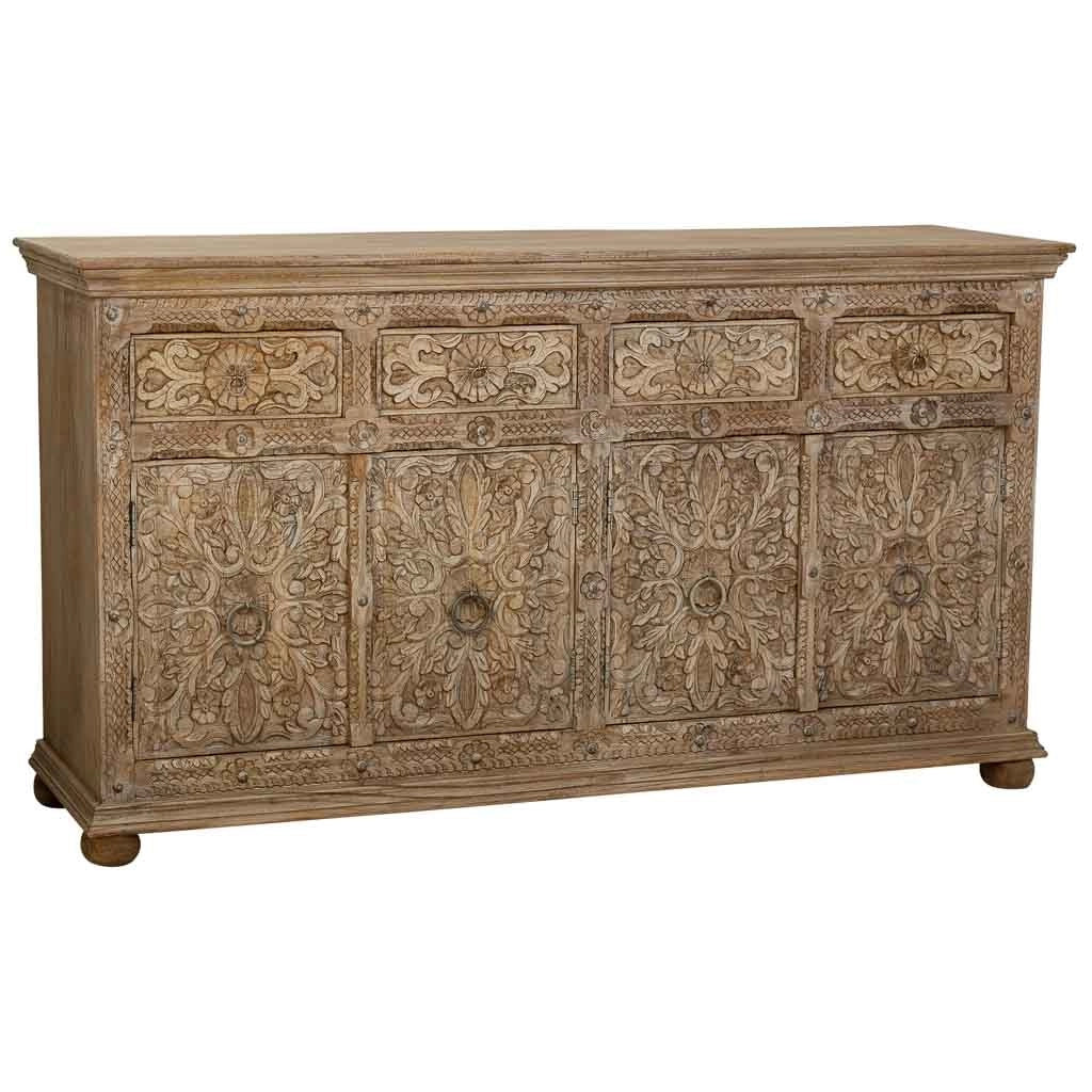 Credenza in legno artigianale marrone 180x45x96