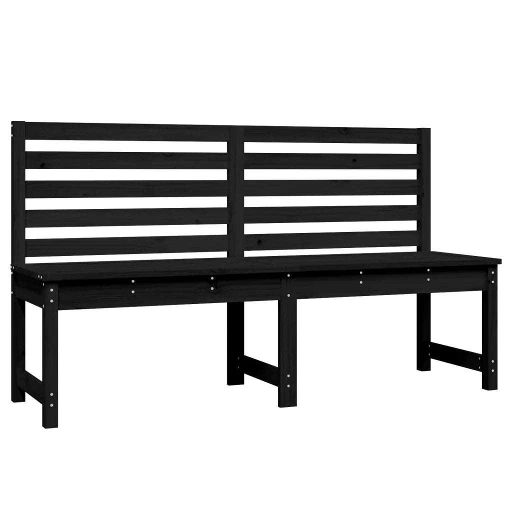 Panca da Giardino Nera 157,5 cm in Legno Massello di Pino 824043