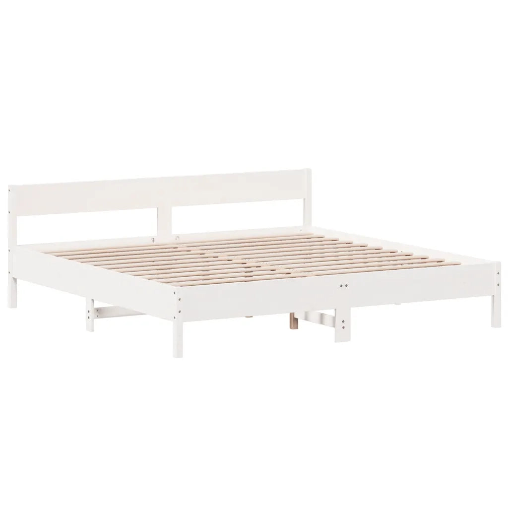 Giroletto senza Materasso-Struttura Letto Bianco 180x200 cm Legno Massello Pino 165172