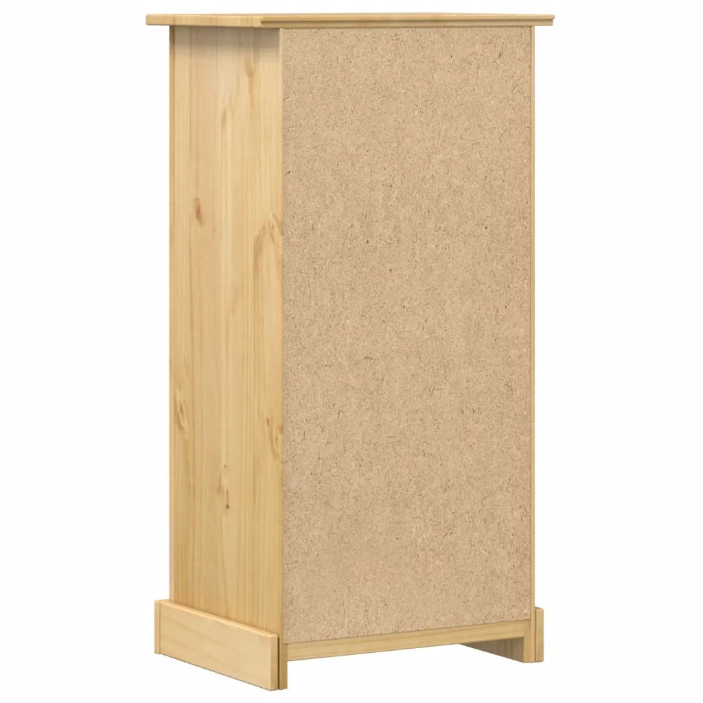 Comodino | Armadio da Notte | Mobiletto da notte Corona 53x39x103 cm in Legno Massello di Pino