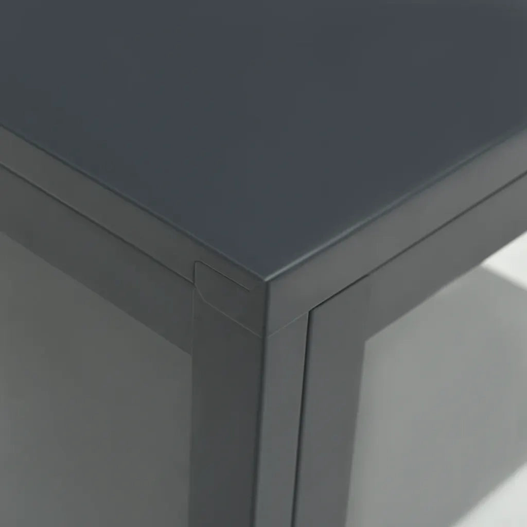 Credenza Antracite 38x35x70 cm in Acciaio e Vetro