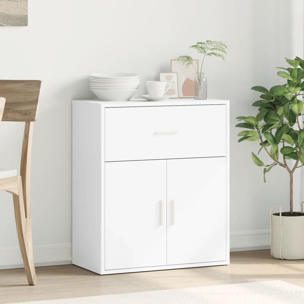 Credenza-Buffet-Armadio da cucina Bianco 60x31x70 cm in Legno Multistrato 431925