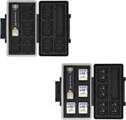 Cassa di archiviazione impermeabile per 8 schede SD e 16 schede Micro SD con lettore di schede e protezione contro danni