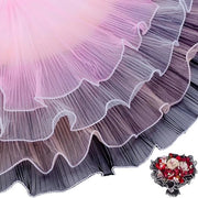 Retrattile per imballaggio di fiori 4 pezzi - 15 m - filo di perle in vetro - cerniera pieghevole - decorazione da tavola - decorazione di matrimonio - poliestere - rete decorativa