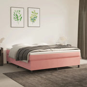 Struttura Letto a Rete a Molle Rosa 160x200 cm in Velluto 3121131