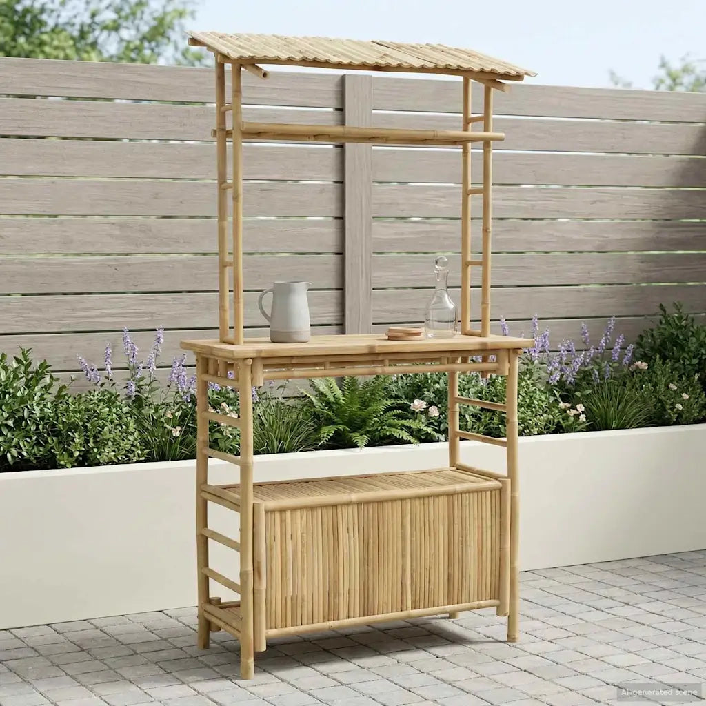 Tavolo da bar da esterno Naturale 110 x 50 x 210 cm Bambù
