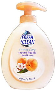 SET 12 CONFEZIONI FRESH & CLEAN SAPONE LIQUIDO YOGURT E PESCA 300ML