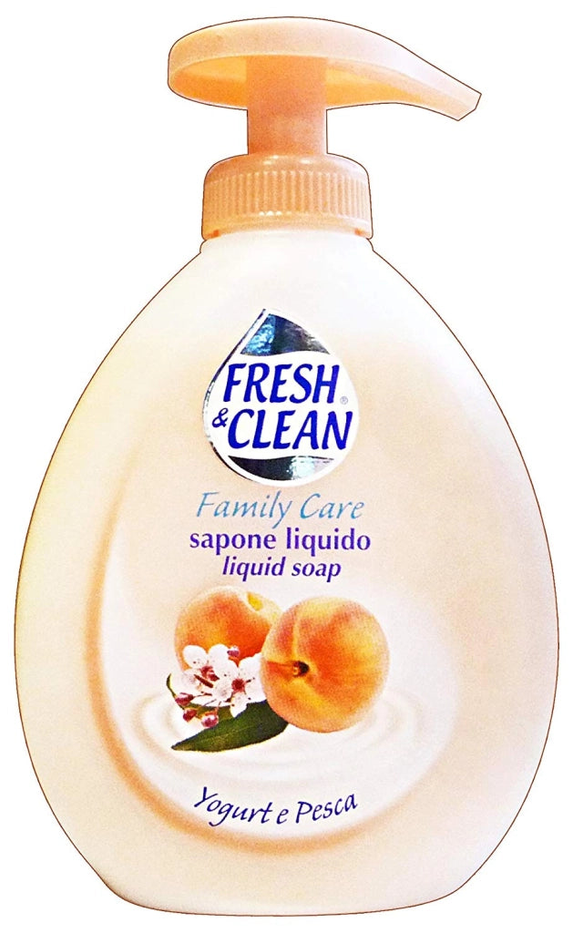 SET 12 CONFEZIONI FRESH & CLEAN SAPONE LIQUIDO YOGURT E PESCA 300ML