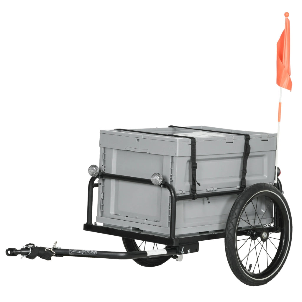 Rimorchio Bici con Cassa Rimovibile e Pieghevole 65L ¨C zephmum ¨C 40KG Max Carico