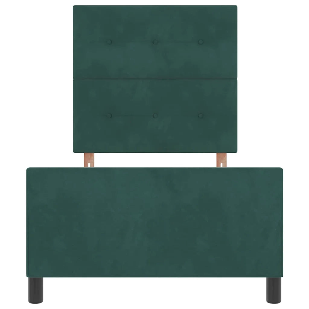 Letto a molle con testiera Verde Scuro 90 x 190 cm Velluto 3344912