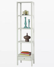 Libreria laccata bianca con cassetto 45x32x180 (731) - Mobili 2G