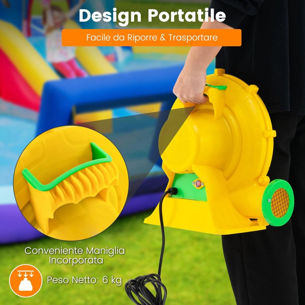 Ventilatore di Aria del Castello Gonfiabile, Soffiatore per Giochi Gonfiabili con Cavo di Alimentazione, per Castello Gonfiabile, Scivolo Acquatico e Giochi Gonfiabili (680W+Modello 1)