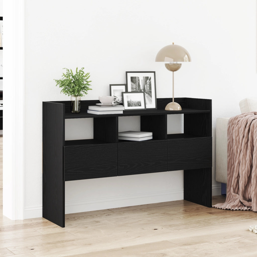 Mobile TV  Nero Rovere 105x30x70 cm in Legno Ingegnerizzato