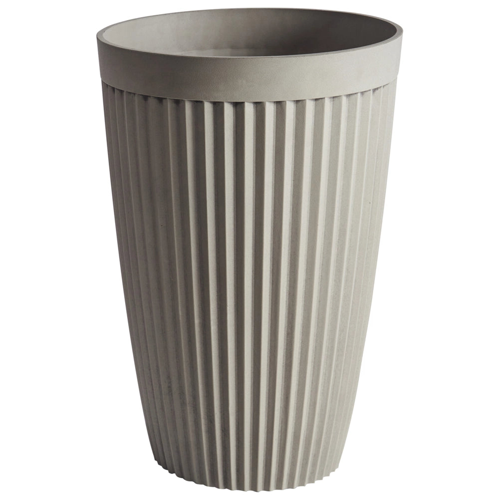 Vaso da fiori alto in poliresina beige opaco ⌀ 39 cm uso interno ed esterno