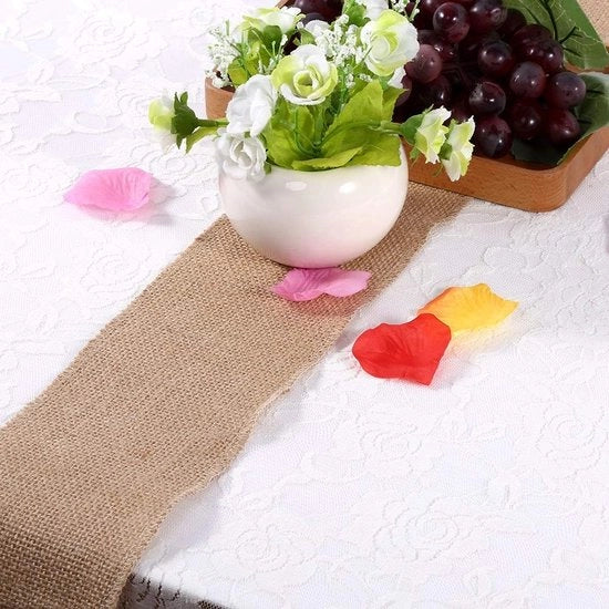 Seta di Juta 100% Fibre Naturali - Tavolo da Festa per Matrimoni - Decorazione Natale - Progetti Fai da Te - Dimensioni 10x200cm - Aspetto Rustico