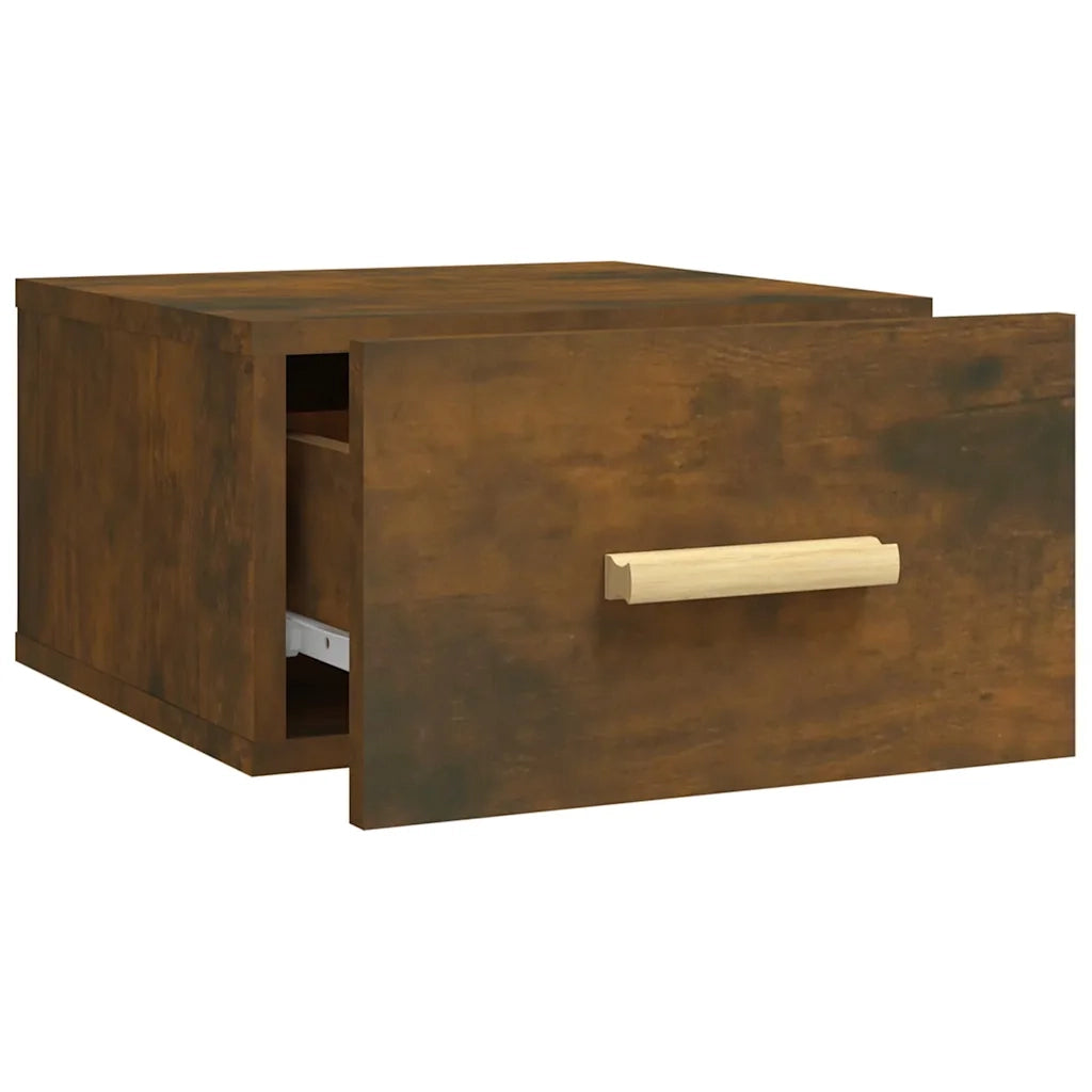 Comodini a Muro 2 pz Rovere Fumo 35x35x20 cm 817574