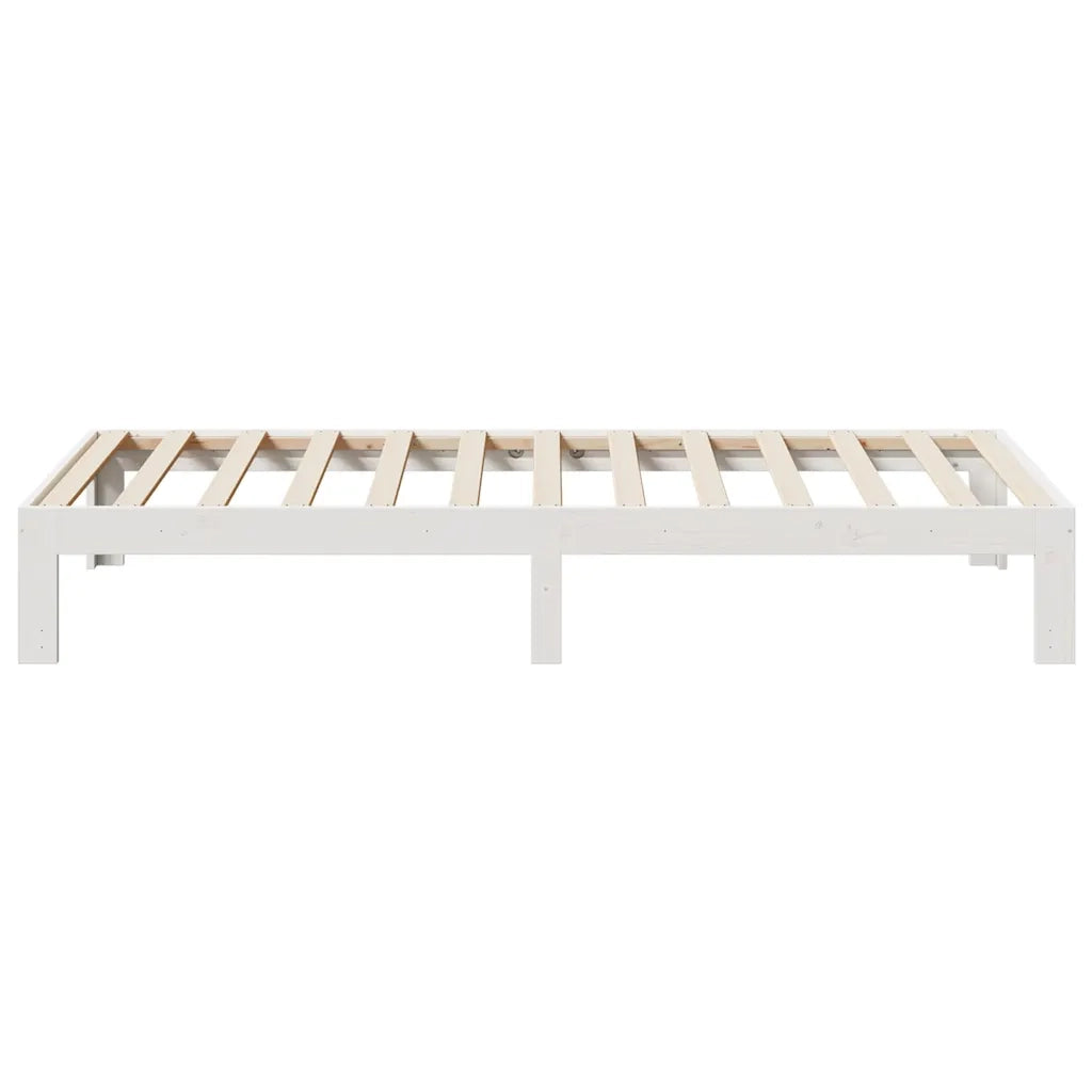 Giroletto senza Materasso Bianco 90x200 cm Legno Massello Pino 859221