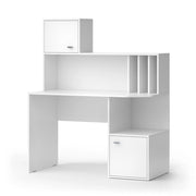 Vicco Scrivania con ripiani Bianco 115 x 55 cm con 2 porte