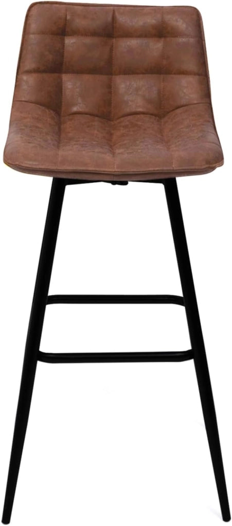 Set di 4 sgabelli da bar in velluto marrone vintage MADY