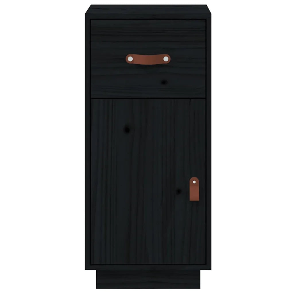 Credenza | Madia | Buffet da pranzo | Armadio da pranzo Nera 34x40x75 cm in Legno Massello di Pino