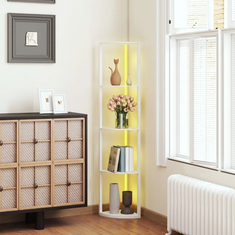 Lampada da terra a LED, dimmerabile a 5 livelli, con mensola, cambio colore RGB, telecomando.