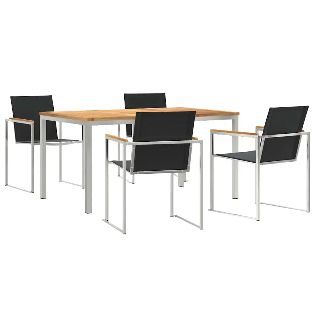 Set da Pranzo per Giardino 5 pcs Marrone Legno di teak solido 3334831